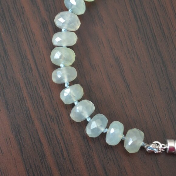 Hand Knotted Bracelet with Mystic Prehnite Gemstones - Picture 8 of 9